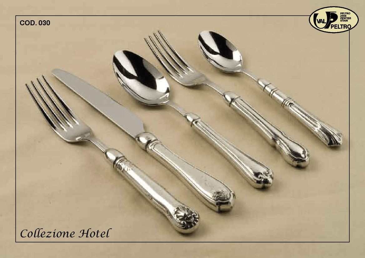 Fine Italian Pewter flatware, Hotel by Valpeltro
